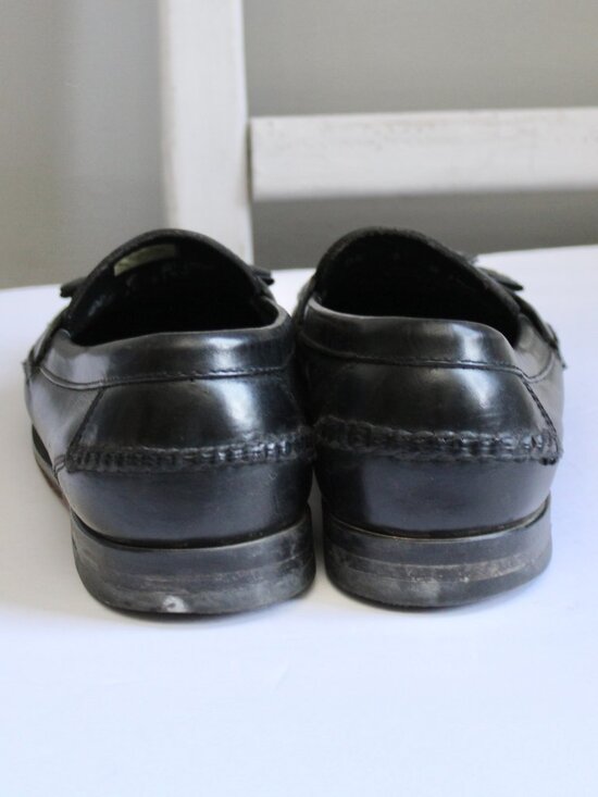 Johnston & Murphy Black Woven Leather Tassel Slip-On Kiltie Loafers Mens Size 9 main image 4